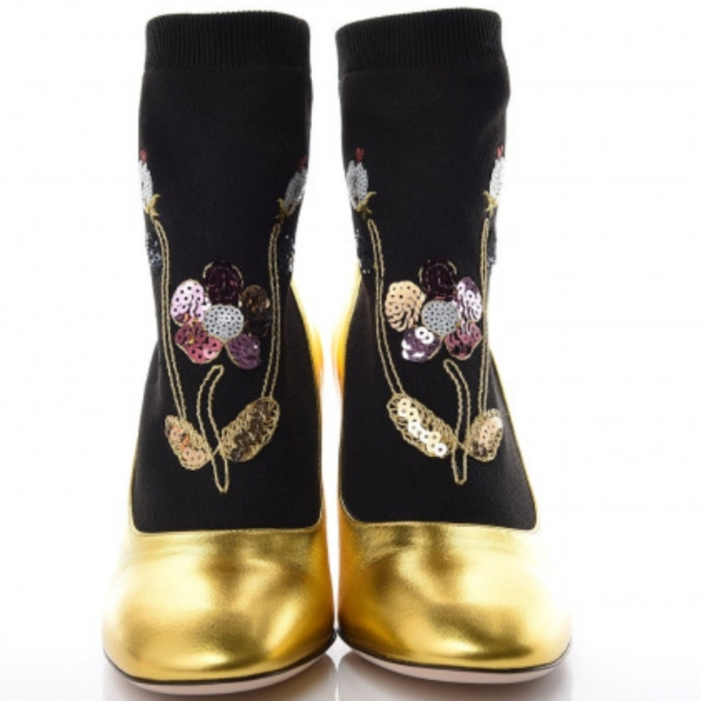 Gucci "Candy" Embroidered Ankle Sock Booties - Picture 6 of 12